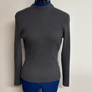 H&M Dark Green Ribbed Long Sleeve Sweater
